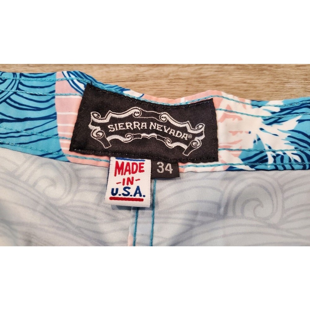 Sierra Nevada Big Wave Mens Sz 34 Waist Swim Trunks Board Shorts Nylon Made USA - Picture 7 of 10
